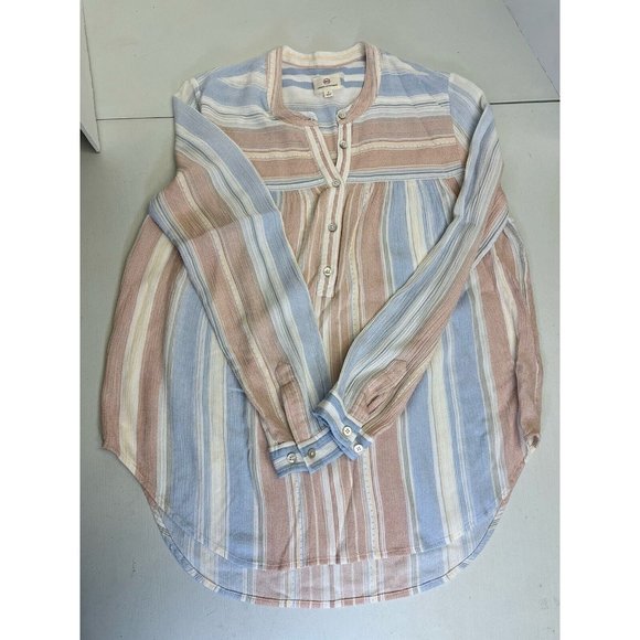 Ag Adriano Goldschmied Tops - AG Adriano Goldschmeid Claire Shirt Striped Blouse Blue White Red Rayon